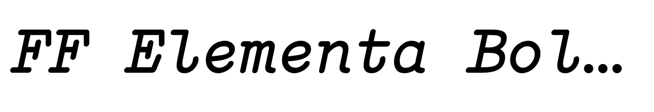 FF Elementa Bold Italic